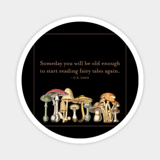 CS Lewis Fairy Tale Quote (gold) Magnet